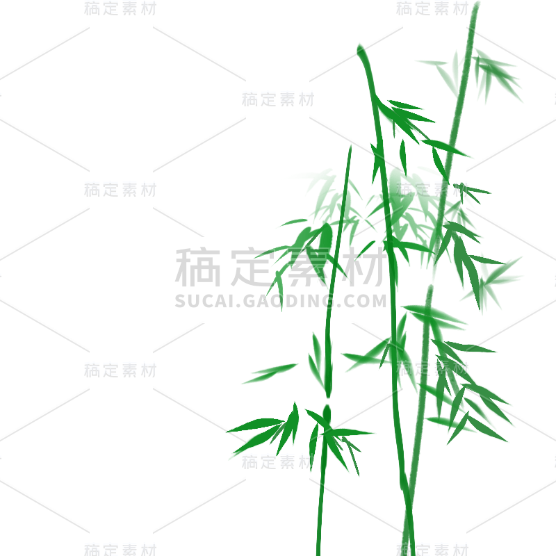 水墨风动植物贴纸