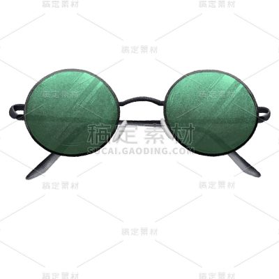 手绘-文艺复古服饰单品贴纸-眼镜