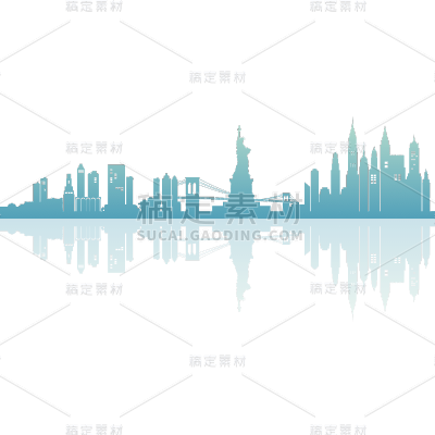 矢量风渐变建筑剪影-SVG5
