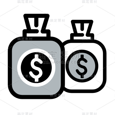 矢量-金融元素-钱袋