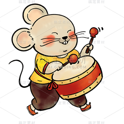 春节主图元素拆解图--老鼠