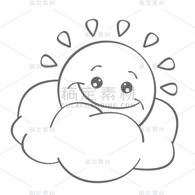 简笔画-太阳拟人元素贴纸