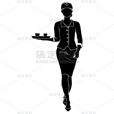 矢量-空姐人物常规贴纸-服务