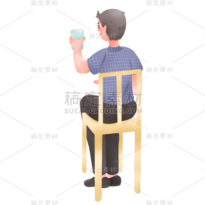 手绘肌理-同学聚会狂欢人物插画14
