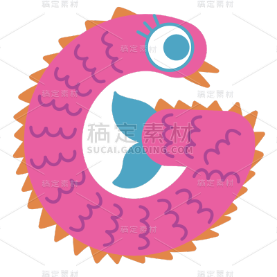 卡通-英文字母元素贴纸-G