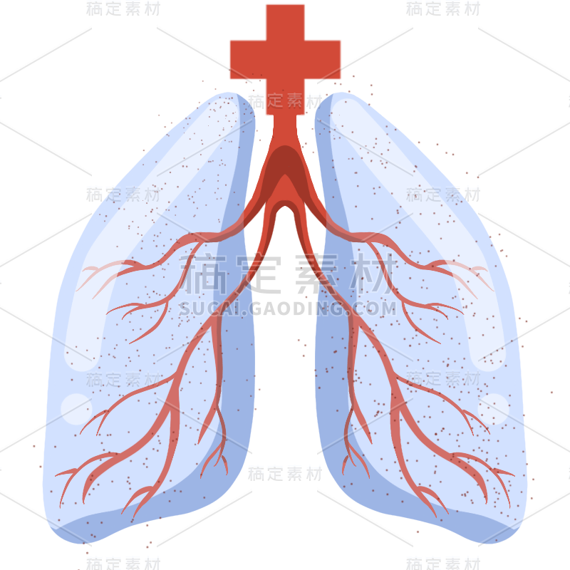 卡通风肺部医疗元素贴纸3