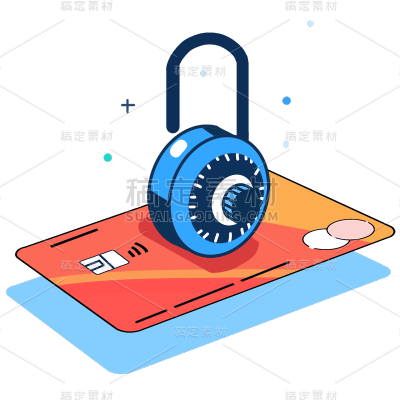 立体手绘2.5D信用卡金融理财元素