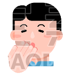 打哈欠人物扁平动态贴纸
