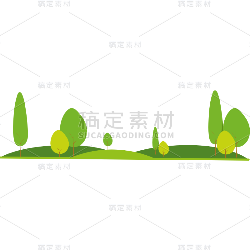 扁平套系素材-植物建筑