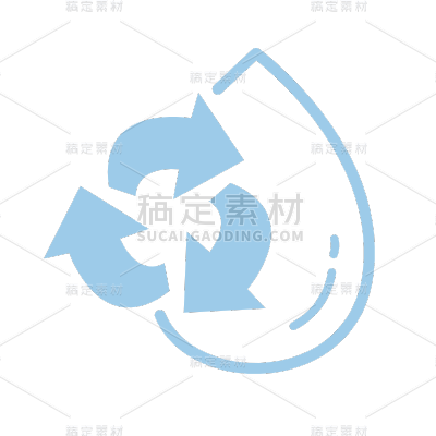 矢量风节约用水环保元素贴纸6