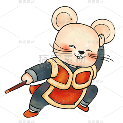 春节主图元素拆解图-老鼠