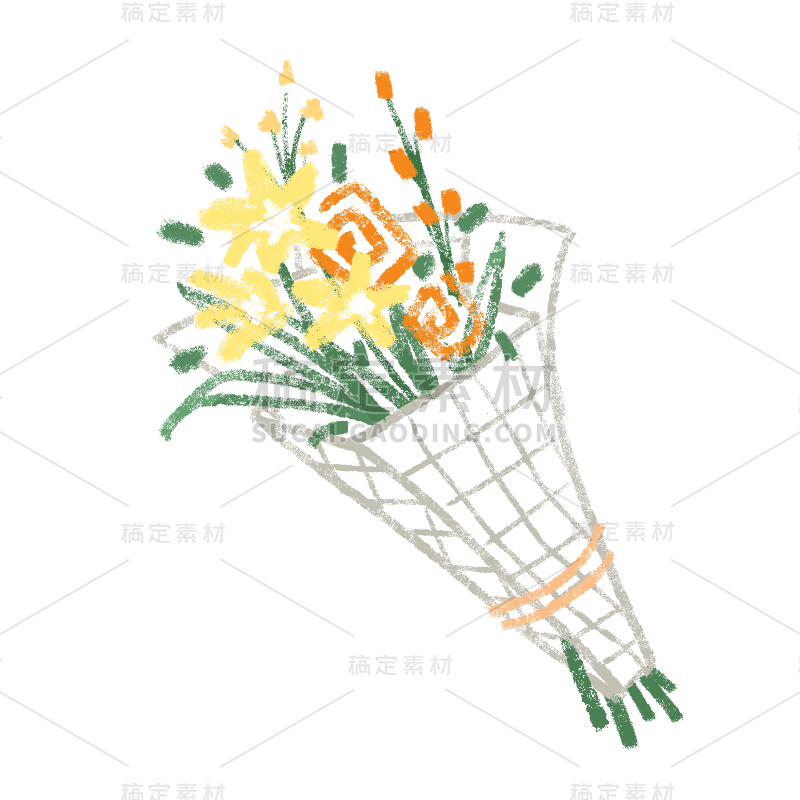 手绘-氛围花朵贴纸3-花束