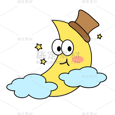 卡通-可爱天气-月亮