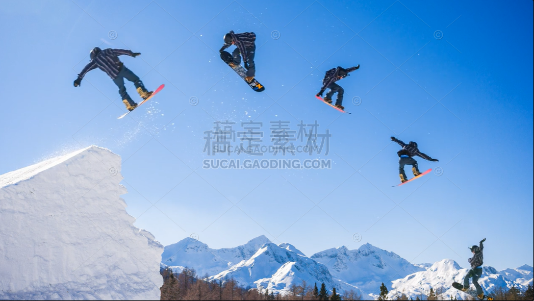 滑雪板跳跃蒙太奇