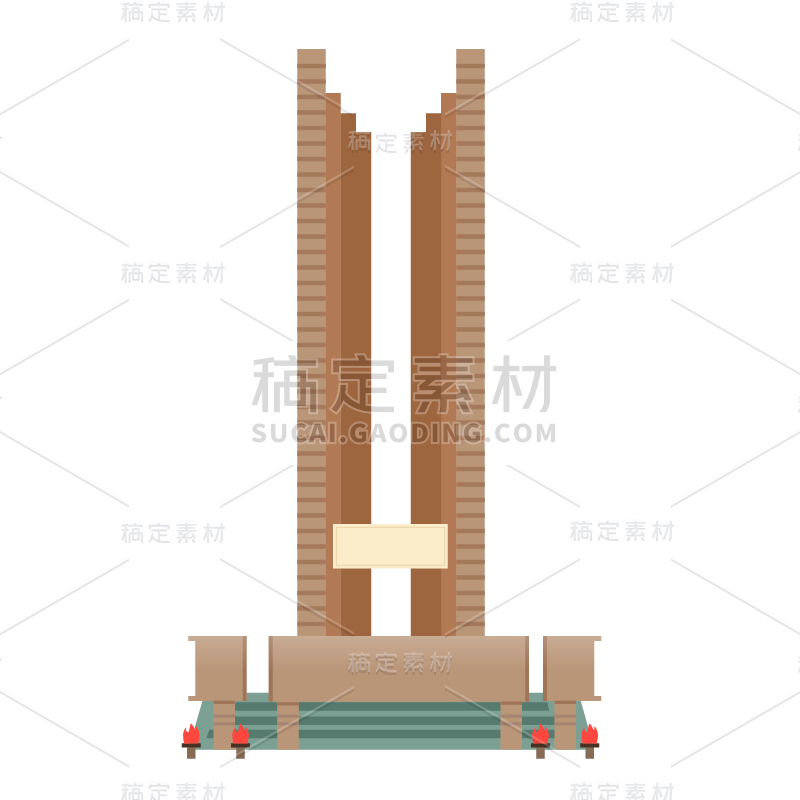 手绘风-国内标志地标贴纸-唐山