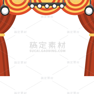 矢量风-扁平风手绘-舞台