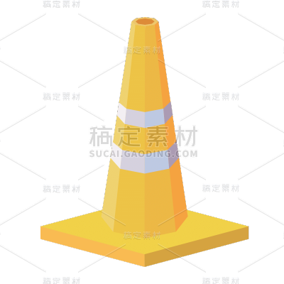 手绘-安全主题贴纸SVG-路锥