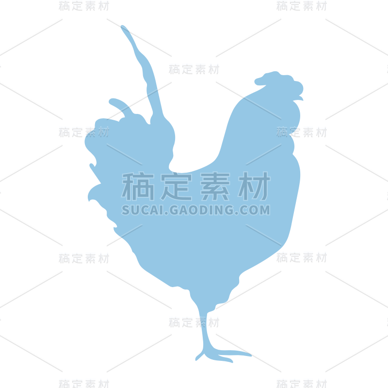 扁平-矢量动物剪影-SVG-鸡