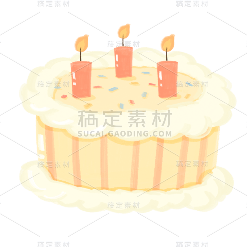 手绘-生日装饰元素3-蛋糕