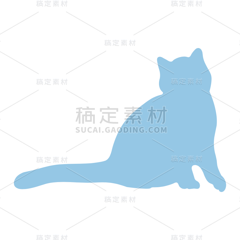 扁平-矢量动物剪影-SVG-猫