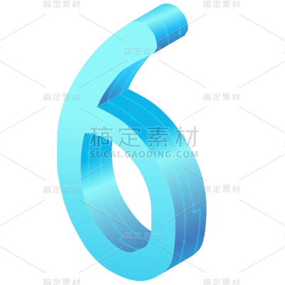 2.5D-科技风蓝色立体数字贴纸-6