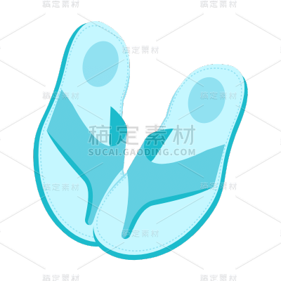 扁平-服饰单品贴纸-SVG-拖鞋2