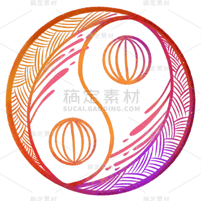 手绘-八字命理元素贴纸