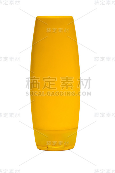 瓶子与防晒霜隔离在白色背景