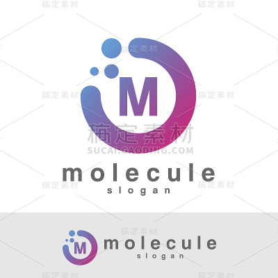 分子首字母M图标设计