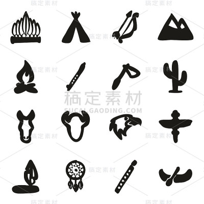 美国本土图标徒手填充