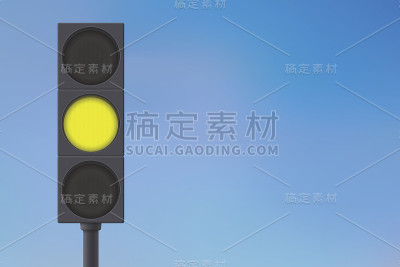红绿灯亮黄灯。