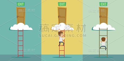 云上有通往出口的楼梯。集