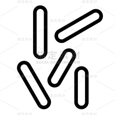 结核病病毒矢量插图，线条风格图标