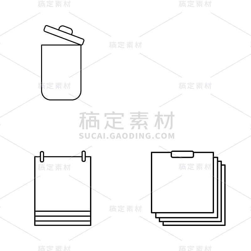 基本元素轮廓图标集。线性图标