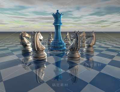 象棋背景与象棋皇后和马