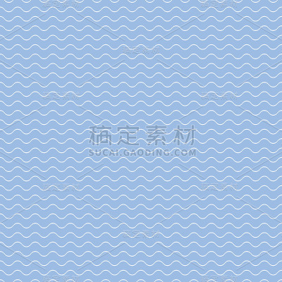 蓝色波浪图案-无缝。