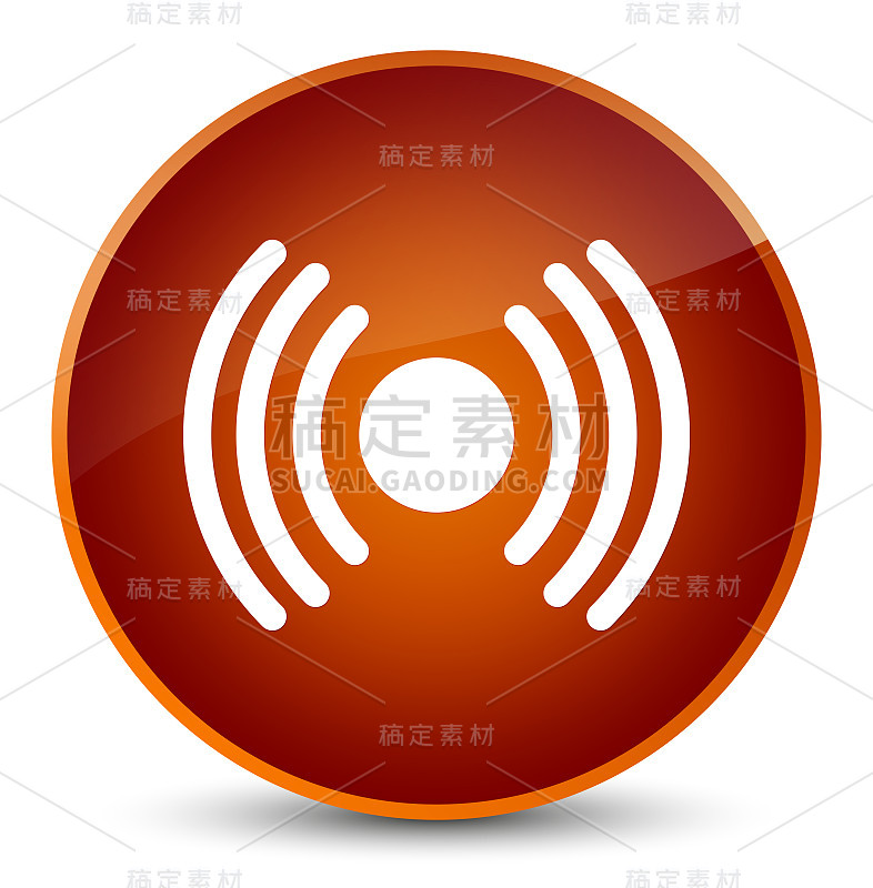 网络信号图标优雅的棕色圆形按钮