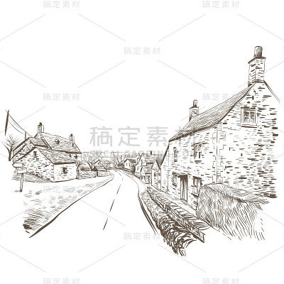 手绘房子，矢量插图