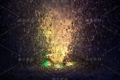五颜六色的喷泉喷溅出棕色的色彩