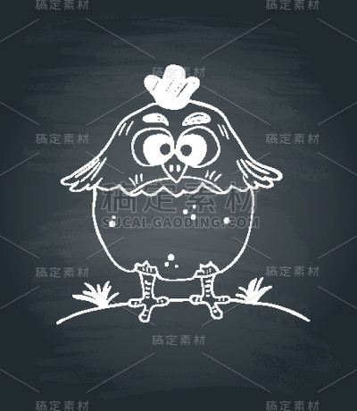 滑稽的鸡黑板背景