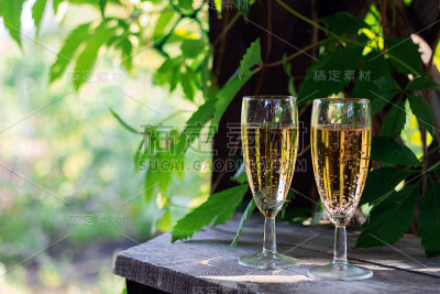 两杯白汽酒