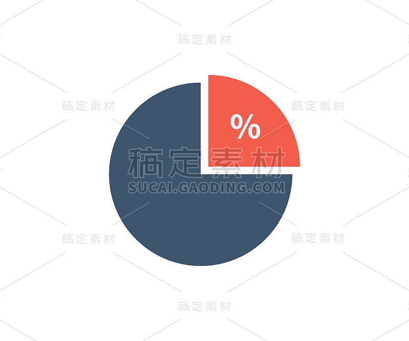 饼图图标。矢量插图在平面极简主义风格。