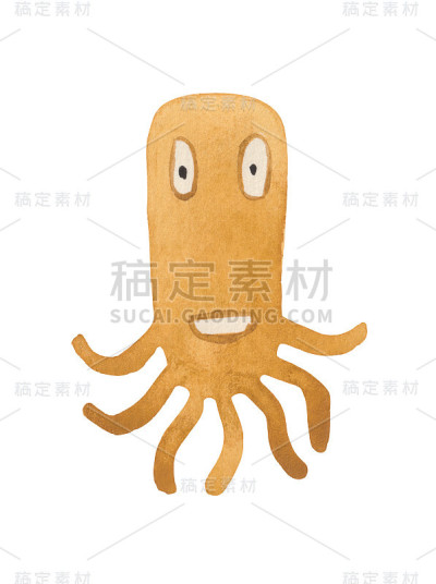 水彩欢快的黄色微生物