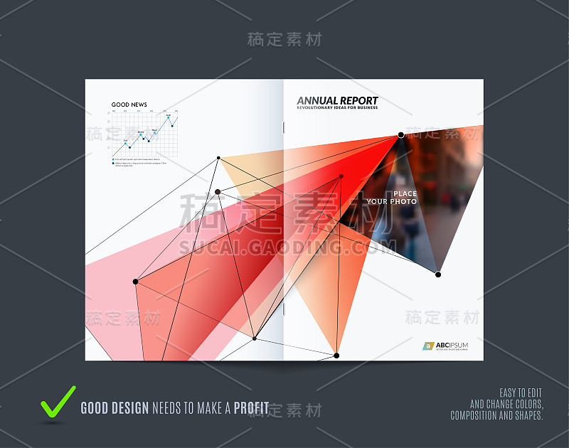 设计商业宣传册模板，年度报告摘要