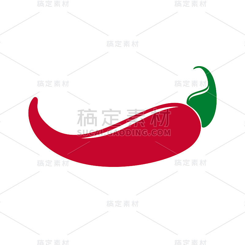 Red chilli pepper isolated on white background. Ve