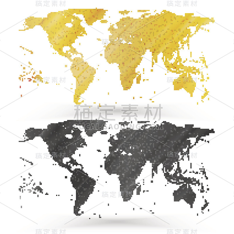 世界地图，木制设计纹理，矢量插图