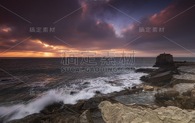 波特兰多塞特的布道石和侏罗纪海岸线