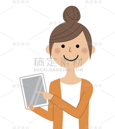 年轻的女人,妈妈,平板电脑