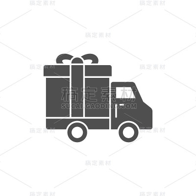 卡车送礼盒图标