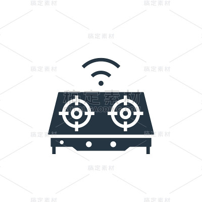 炉子图标。字形炉灶图标，用于网站设计和移动，应用程序开发，打印。炉灶图标从填充智能家居收集孤立的白色
